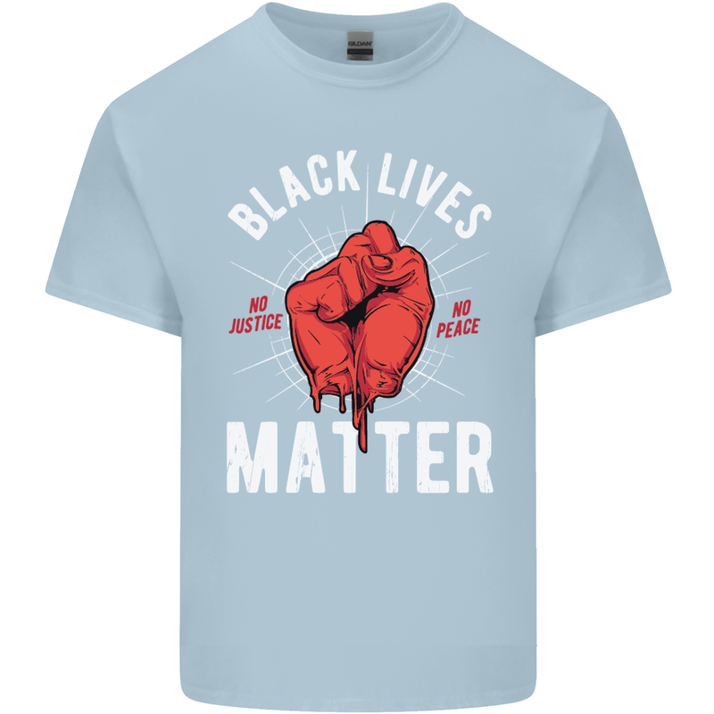 Black Lives Matter Mens Cotton T-Shirt Tee Top Light Blue