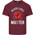 Black Lives Matter Mens Cotton T-Shirt Tee Top Maroon