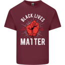 Black Lives Matter Mens Cotton T-Shirt Tee Top Maroon