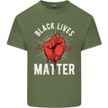 Black Lives Matter Mens Cotton T-Shirt Tee Top Military Green