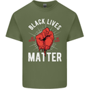 Black Lives Matter Mens Cotton T-Shirt Tee Top Military Green