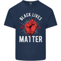 Black Lives Matter Mens Cotton T-Shirt Tee Top Navy Blue
