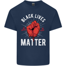 Black Lives Matter Mens Cotton T-Shirt Tee Top Navy Blue