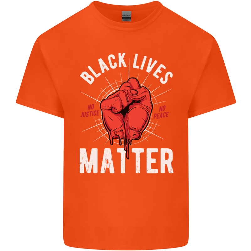 Black Lives Matter Mens Cotton T-Shirt Tee Top Orange