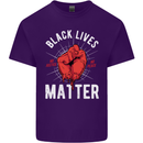 Black Lives Matter Mens Cotton T-Shirt Tee Top Purple