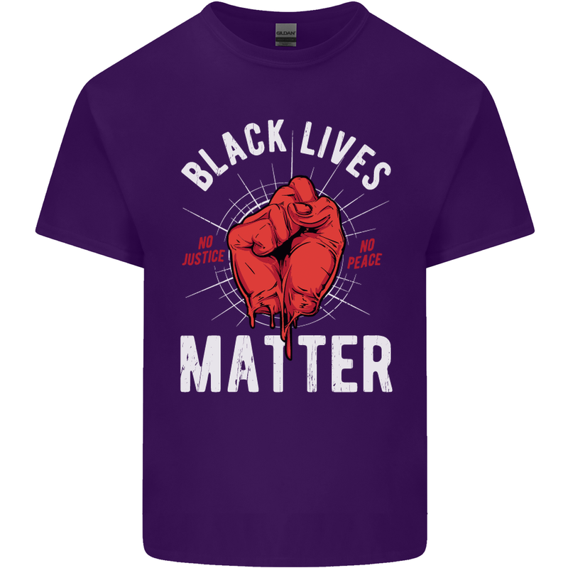 Black Lives Matter Mens Cotton T-Shirt Tee Top Purple