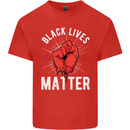 Black Lives Matter Mens Cotton T-Shirt Tee Top Red