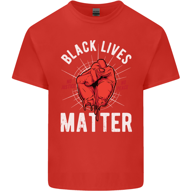 Black Lives Matter Mens Cotton T-Shirt Tee Top Red