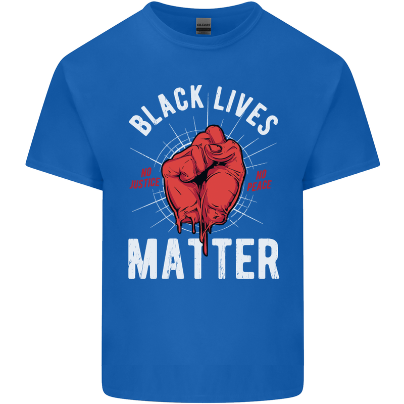 Black Lives Matter Mens Cotton T-Shirt Tee Top Royal Blue