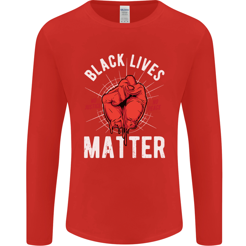 Black Lives Matter Mens Long Sleeve T-Shirt Red
