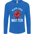 Black Lives Matter Mens Long Sleeve T-Shirt Royal Blue