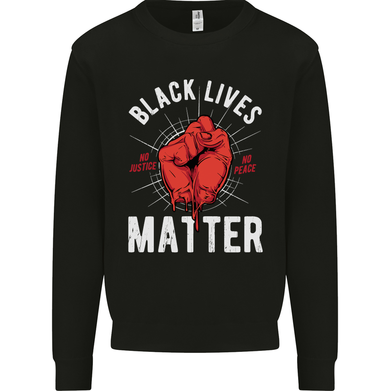 Black Lives Matter Mens Sweatshirt Jumper Black