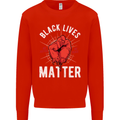 Black Lives Matter Mens Sweatshirt Jumper Bright Red