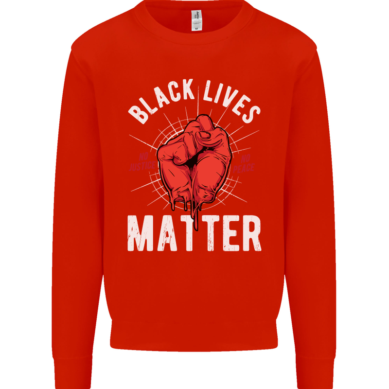 Black Lives Matter Mens Sweatshirt Jumper Bright Red