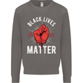 Black Lives Matter Mens Sweatshirt Jumper Charcoal