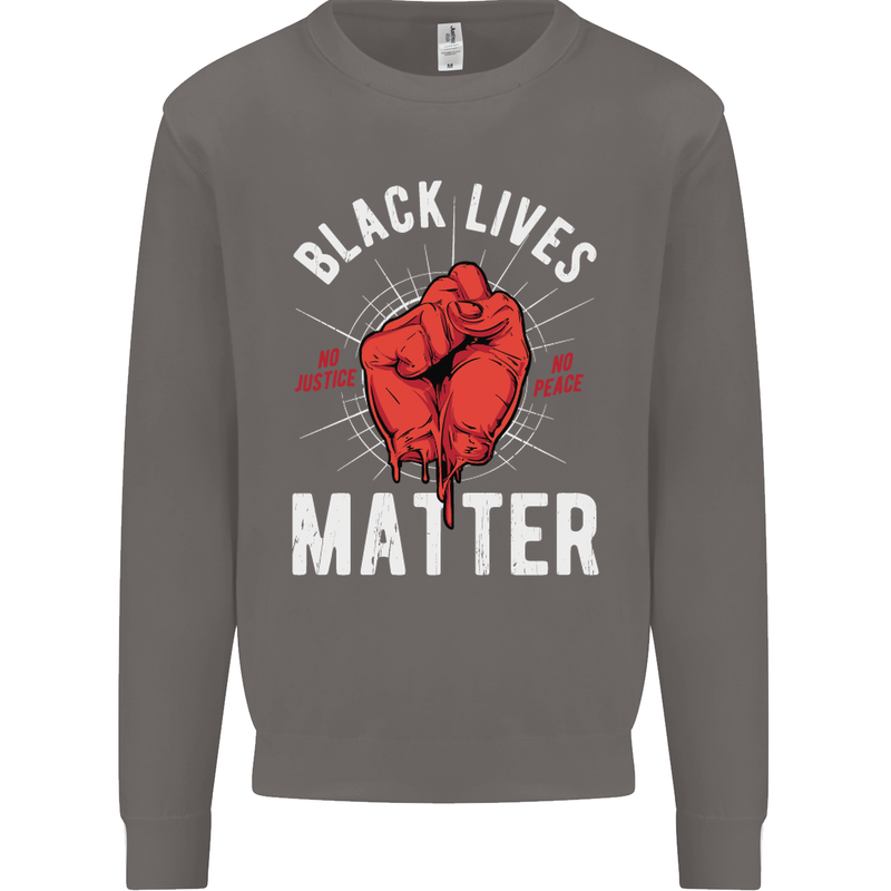 Black Lives Matter Mens Sweatshirt Jumper Charcoal