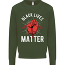 Black Lives Matter Mens Sweatshirt Jumper Forest Green