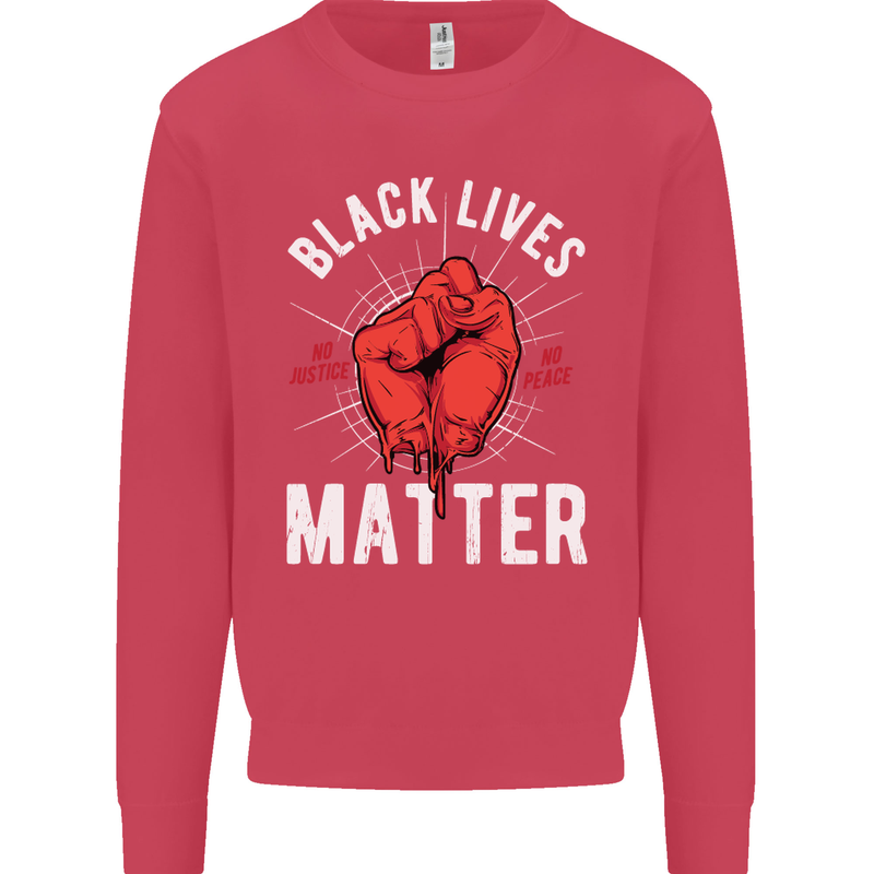 Black Lives Matter Mens Sweatshirt Jumper Heliconia