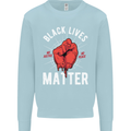 Black Lives Matter Mens Sweatshirt Jumper Light Blue