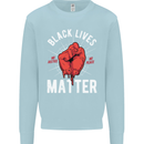 Black Lives Matter Mens Sweatshirt Jumper Light Blue