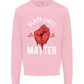Black Lives Matter Mens Sweatshirt Jumper Light Pink
