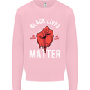Black Lives Matter Mens Sweatshirt Jumper Light Pink