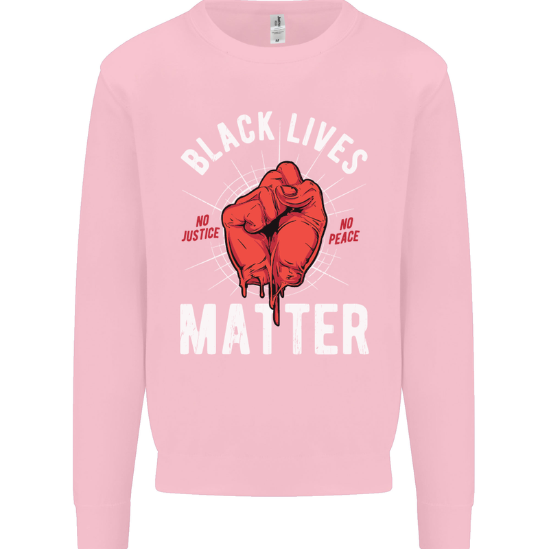 Black Lives Matter Mens Sweatshirt Jumper Light Pink