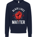 Black Lives Matter Mens Sweatshirt Jumper Navy Blue