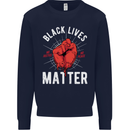 Black Lives Matter Mens Sweatshirt Jumper Navy Blue