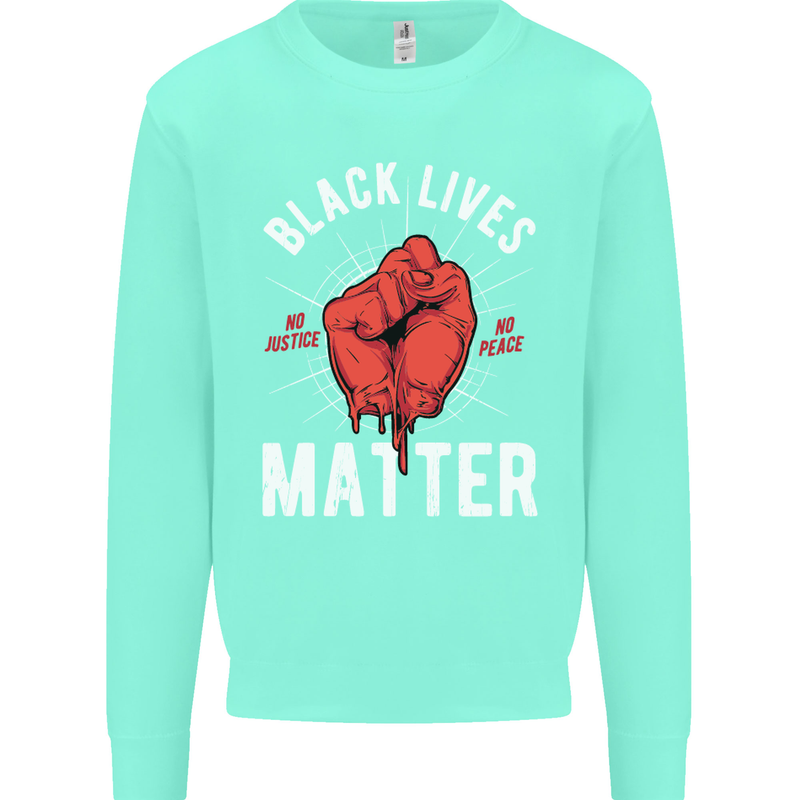 Black Lives Matter Mens Sweatshirt Jumper Peppermint