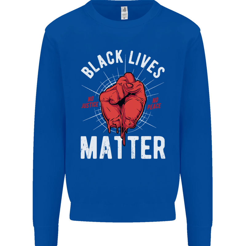 Black Lives Matter Mens Sweatshirt Jumper Royal Blue