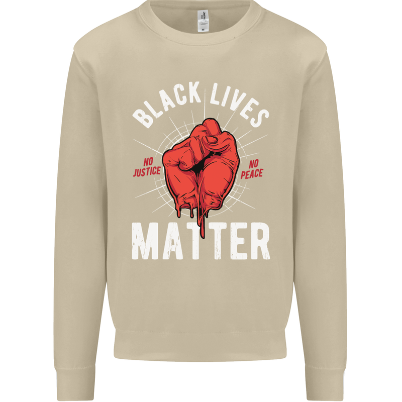 Black Lives Matter Mens Sweatshirt Jumper Sand