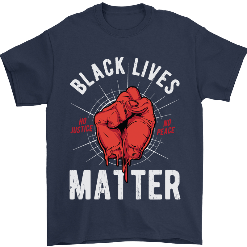 Black Lives Matter Mens T-Shirt Cotton Gildan Navy Blue