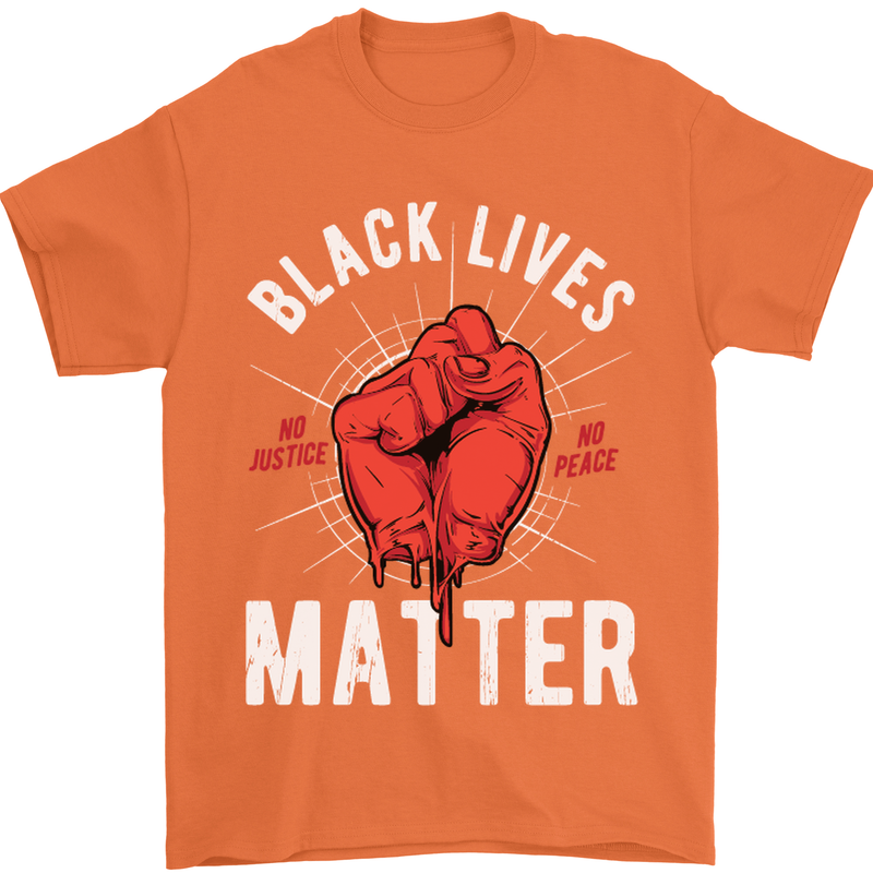Black Lives Matter Mens T-Shirt Cotton Gildan Orange