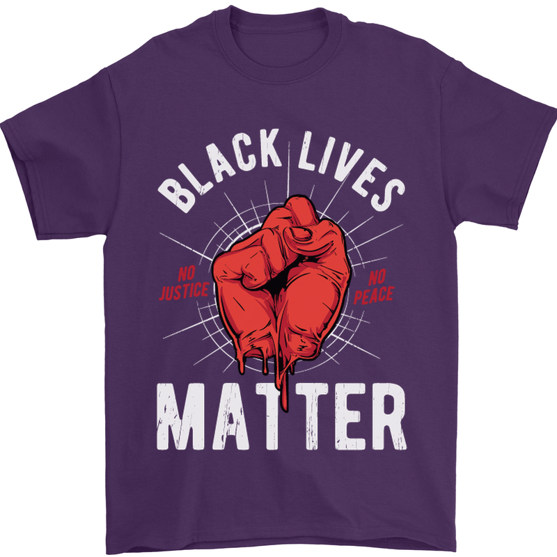 Black Lives Matter Mens T-Shirt Cotton Gildan Purple