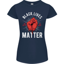 Black Lives Matter Womens Petite Cut T-Shirt Navy Blue
