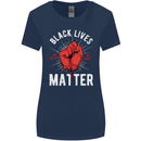 Black Lives Matter Womens Wider Cut T-Shirt Navy Blue
