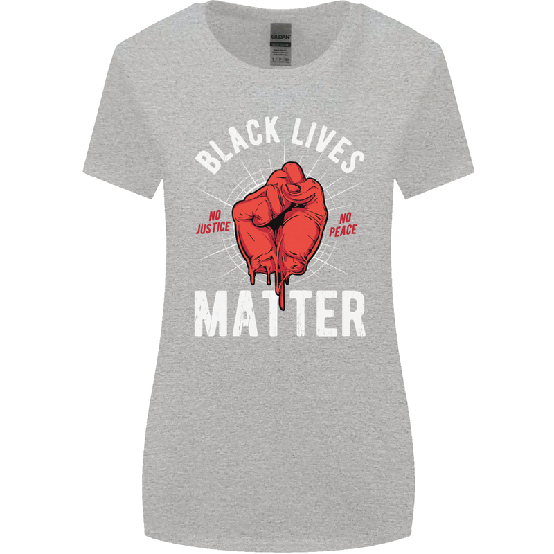 Black Lives Matter Womens Wider Cut T-Shirt Sports Grey