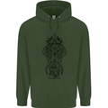 Black Mandala Art Elephant Childrens Kids Hoodie Forest Green