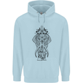 Black Mandala Art Elephant Childrens Kids Hoodie Light Blue