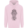 Black Mandala Art Elephant Childrens Kids Hoodie Light Pink