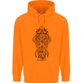Black Mandala Art Elephant Childrens Kids Hoodie Orange