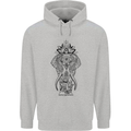 Black Mandala Art Elephant Childrens Kids Hoodie Sports Grey