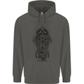 Black Mandala Art Elephant Childrens Kids Hoodie Storm Grey