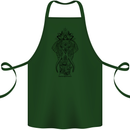 Black Mandala Art Elephant Cotton Apron 100% Organic Forest Green