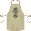 Black Mandala Art Elephant Cotton Apron 100% Organic Khaki
