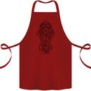 Black Mandala Art Elephant Cotton Apron 100% Organic Maroon