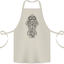 Black Mandala Art Elephant Cotton Apron 100% Organic Natural