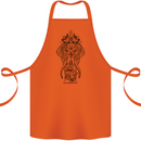 Black Mandala Art Elephant Cotton Apron 100% Organic Orange