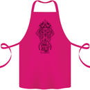Black Mandala Art Elephant Cotton Apron 100% Organic Pink